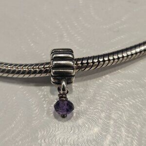 RETIRED Pandora  Birthstone Amethyst February Dangle Charm